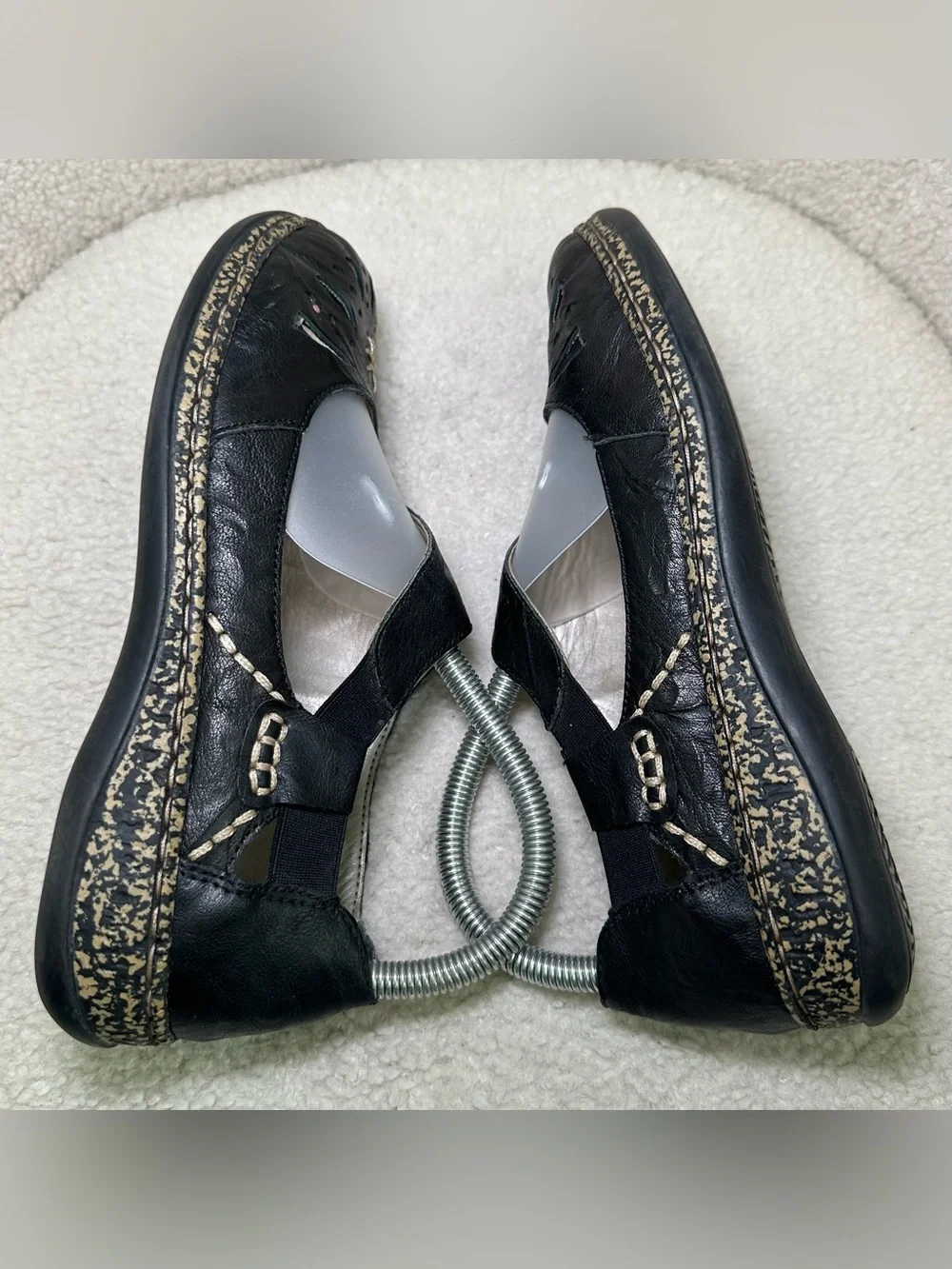 Mary Jane Jane’s Black Leather Goth Cute Babydoll Lolita Cottagecore Flats 7.5